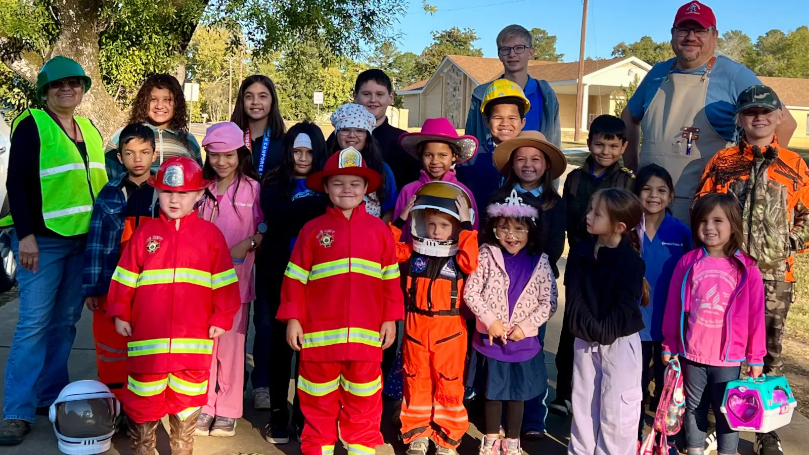 Students dressed for Career Day at Cypress Bend Adventist Elementary in Jefferson, TX